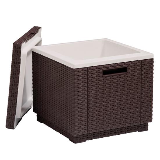 NEVERA RATTAN MOD.ICE CUBE MARRO XOCOLATA POLIPROPILE PER EXTERIOR