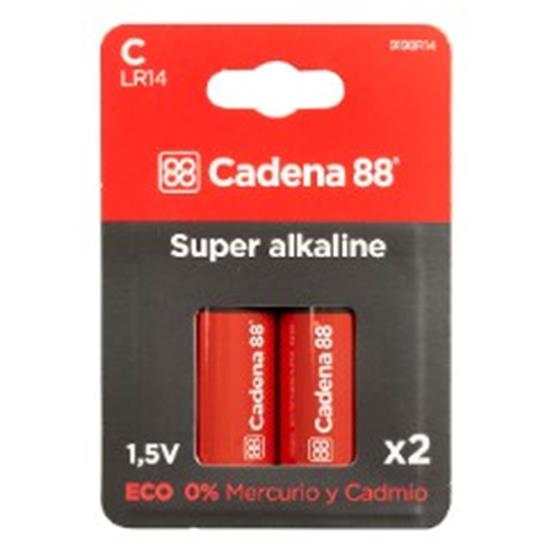 PILA CADENA 88 ALCALINA C - LR14 ECO 0% MERCURI I CADMI bL.2uds